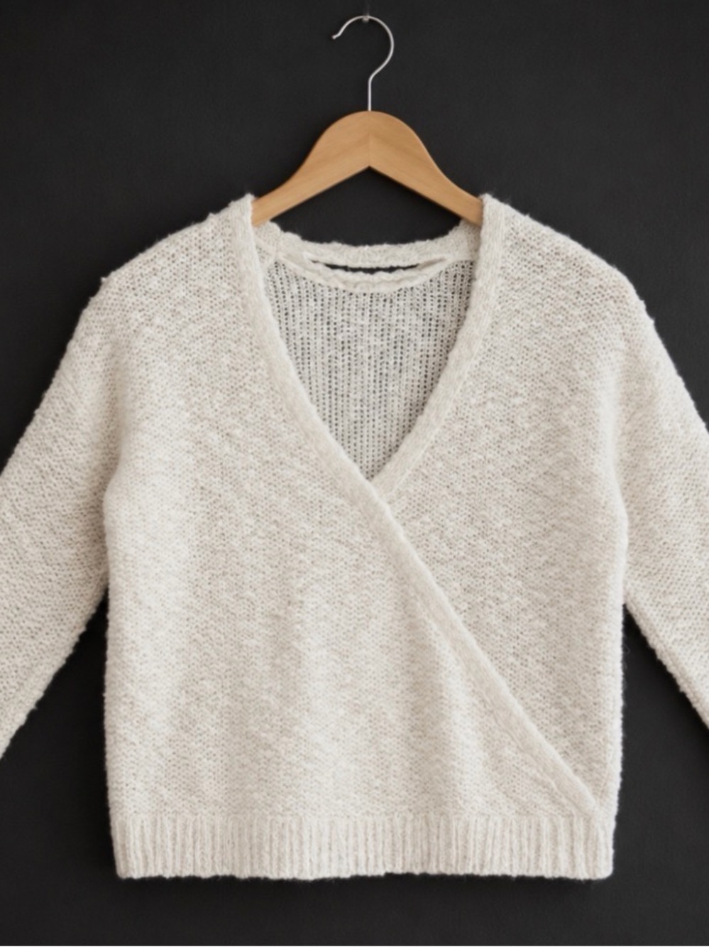 Roxy Sweater Womens Size Large Ivory Open Back Wrap Long Sleeve NEW